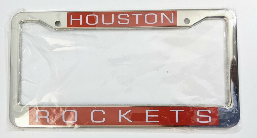 Houston Rockets Chrome Metal License Plate Frame Tag Cover Basketball NEW